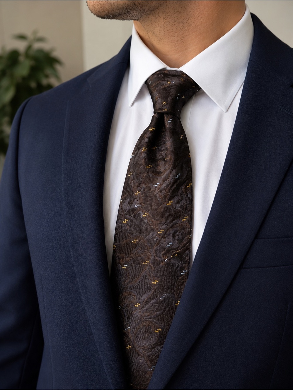 Ermenegildo Zegna Silk Paisley Tie Brown Blue Gold Luxury Designer Necktie